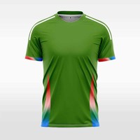 Maillot de football respirant 100% polyester à séchage rapide avec logo et nom d'équipe personnalisables devant/arrière, manches courtes, col rond, t-shirts