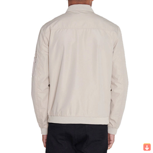 New Arrival Coated Nonwoven Stand Collar Bomber <b>Jacket</b> <b>Long</b> Sleeves Light Casual Sports Wear Custom Design Embroidery Canvas - Product Image 5