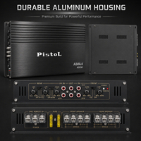 Amplifier dan Woofer Mobil Kelas Profesional 4 Kanal 100Wx4 RMS 7800W Puncak 100dB 12-24V untuk Sistem Suara Kendaraan
