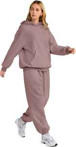 Conjunto Deportivo de 2 Piezas para Mujer, Estilo Informal, Ajustado, 100% Algodón, Felpa, Personalizado con Estampado, Sudadera con Capucha, Trajes Deportivos para Mujer - Product Image 4