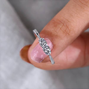 ทางเลือกที่สง่างามสำหรับผู้หญิง3-หินแล็บแหวนแต่งงานเพชรที่สมบูรณ์แบบเครื่องประดับครบรอบของขวัญแหวนหมั้นที่ยอดเยี่ยม - Product Image 4