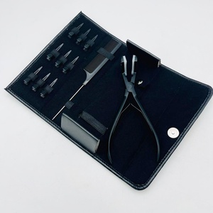 Pinces à cheveux en acier inoxydable noir mat, presse à ruban, pince pour Extension de cheveux, Kit d'outils d'extension de cheveux personnalisés de haute qualité - Product Image 6