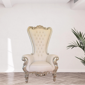 Hotel <b>Chair</b> king and queen <b>high</b> <b>back</b> white and golden king throne <b>chairs</b> Luxury Wedding <b>Chair</b> Direct Factory - Product Image 4