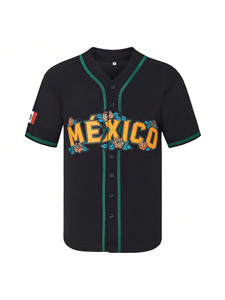 Kekambas México Guadalupe personalizado impresión Digital Y2K estilo béisbol Jersey 100% poliéster Anti-UV transpirable Unisex adulto - Product Image 2