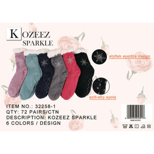 ถุงเท้า KOZYEES แบบหนานุ่ม กันลื่น แต่งขอบวิบวับ บุขนเชอร์ปา ระบายอากาศได้ดี ความยาวข้อเท้า พิมพ์ลายโลโก้ตามสั่ง ใช้ได้ทุกวัน ถุงเท้าสำหรับฤดูหนาว - Product Image 1