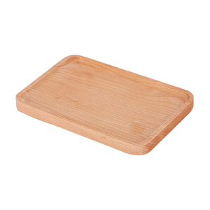 Juego de bandejas rectangulares de madera de haya natural - Plato minimalista de madera para té y café - Bandejas ecológicas para alimentos y organizadores - Product Image 6