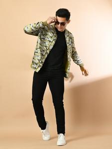 เสื้อแจ็คเก็ตบอมเบอร์ผ้าไหมซาตินแบบยูนิเซ็กซ์ แฟชั่นยอดนิยม รับผลิตตามสั่งจำนวนมาก ดีไซน์เบสบอล คอตั้ง ระบายอากาศได้ดี เคลือบผ้าฟลีซ เสื้อแจ็คเก็ตผู้ชาย - Product Image 3