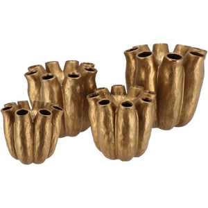 Florero de diseño elegante único chapado en oro de alta calidad fundido de aluminio de la mejor calidad, suministros de accesorios de decoración para el hogar y el Hotel - Product Image 1
