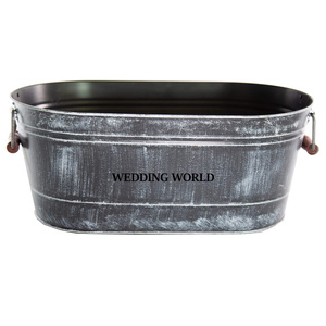 Maceta de Metal con acabado personalizado, maceta hecha a mano, forma ovalada, decoración de jardín, maceta de Metal - Product Image 1