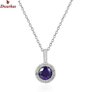 Conception personnalisée de haute qualité de luxe en argent sterling 925 améthyste CZ multi-pierres pendentif collier bijoux - Product Image 4