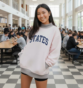 Sorority Lambda Chi Alpha-Sudadera de punto de invierno con cuello simulado para mujer, jersey de dos tonos, diseño bordado, Iota Phi Theta - Product Image 3