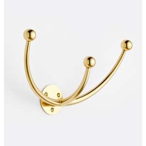 Crochets muraux en laiton usinés à la main avec des courbes vintage parfaites pour ajouter de la richesse et de l'élégance aux murs du salon - Product Image 2