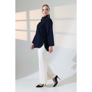Camisa Oversize con Botones 6262 - Estilo Slap Azul Marino - Product Image 3