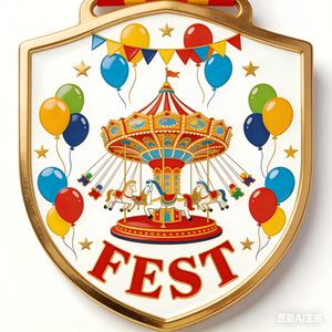 High Quality Metal Die Cast UV Printed Custom Logo German Carnival Commemorative Medal - Product Image 4