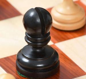 Piezas de Ajedrez de Análisis Knubbel de Lujo, Vintage, de 1930, Hechas a Mano en Madera de Boj Ebonizada y Natural, 3 Rey, al Mejor Precio - Product Image 2