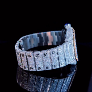 Haute qualité VVS Lab Grown Diamond Watch montre-bracelet pour hommes personnalisé gravé montre en diamant de luxe pour lui Hip Ho - Product Image 4