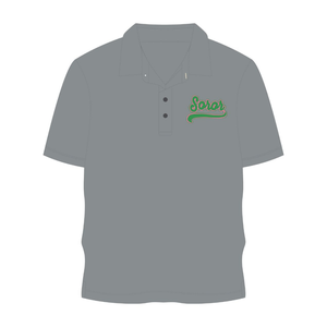 เสื้อโปโลสีเทาเหล็ก 08 สำหรับชมรมนักศึกษาหญิงกรีก สีชมพูและสีเขียว สไตล์ลำลองทันสมัย - Product Image 5