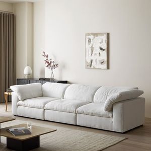Canapé Cloud Confortable et Moderne en Tissu pour Salon, Idéal pour Hôtels, Villas et Appartements – Design Wabi-Sabi en Lin et Plumes - Product Image 3
