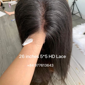 Perruque en cheveux Remy 100% vietnamiens, couleur châtain clair, dentelle complète, densité 130-150, pré-épilée, frontale droite, petit bonnet, vente chaude - Product Image 1