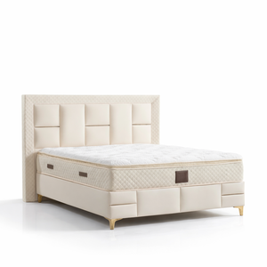 Ensemble de lit turc innovant avec sommier de lit relevable pratique, tête de lit rembourrée raffinée, design moderne pour usage hôtelier - Product Image 2