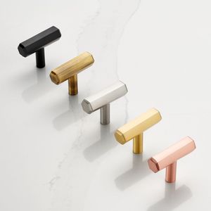 Luxury hexagonal T bar solid brass door <b>knobs</b> <b>for</b> home <b>dresser</b> door cabinet furniture decorative kitchen wardrobe handle <b>knobs</b> - Product Image 1