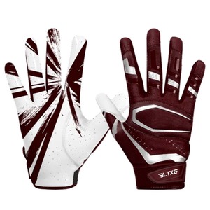 Guantes de Receptor de Fútbol Americano Personalizados de Cuero Sintético con Impresión de Logotipo Personalizado para el Cliente - Product Image 6