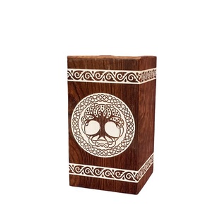 Urnes en bois pour boîte de crémation humaine Arbre funéraire de la vie Cendres adultes Urne personnalisée - Product Image 2