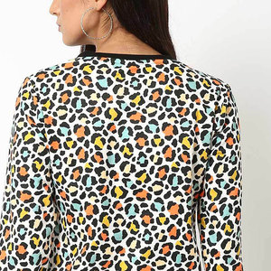 Coupe ample côtelé col rond 80% coton 20% polyester polaire côtelé poignets et sweat-shirt femme - Product Image 5