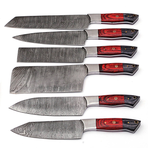 Vente flash - Ensemble de couteaux de cuisine professionnels pour chef, en acier Damas, avec manche en bois antidérapant - Product Image 5