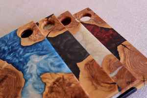 Planche à découper en bois résineuse à forte résistance, fabriquée en bois d'acacia et en bois de manguier, idéale pour la cuisine quotidienne - Product Image 5