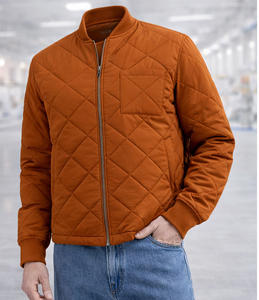 Blouson Bomber matelassé sur mesure OEM pour hommes, rembourré, léger, fermeture éclair, pour l'hiver et l'automne, vente en gros directe d'usine - Product Image 2
