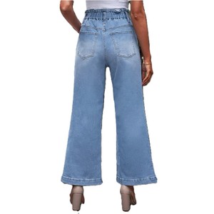 Nuevo estilo europeo, Pantalones vaqueros de moda para mujer, pantalones vaqueros largos rectos de pierna ancha informales con bolsillos delanteros, pantalones vaqueros de mujer hechos a medida - Product Image 1