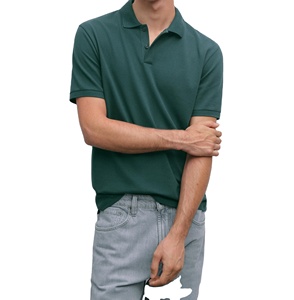 Camisas Casuales Elegantes para Hombre, Diseño Sólido, Corte Regular, Manga Corta, Antiarrugas, 100% Algodón Jersey, para Golf - Product Image 1