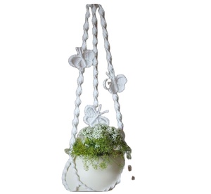 Macrame Plant Hanger with Decorative Butterflies Without Tassel\Macrame Plant <b>Hanging</b> Customized Macrame Plant Hanger for <b>Wall</b> - Product Image 1