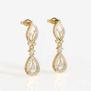 Lumia Lab-Grown Diamond Wedding Earrings with 14K Gold Elegant Diamond Jewelry - Product Image 2