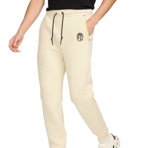 Pantalones Deportivos de Felpa Técnica para Hombre en Color Marfil, Ligeros, Cálidos, para Entrenamiento Atlético, Corte Ajustado, Ropa Deportiva Premium, Pantalones Deportivos - Product Image 2