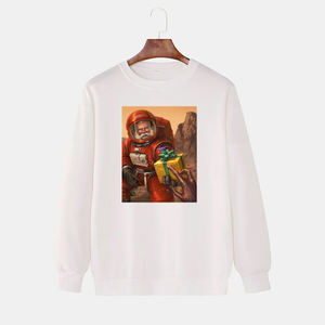 Oem logotipo personalizado francés Terry peso pesado sudadera Casual 3D impresión cuello redondo pulóver mujeres sudaderas con capucha sudadera - Product Image 5