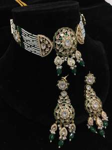 Luxurious <b>Kundan</b> Moissanite Fashion <b>Jewelry</b> Set for Brides' Weddings Engagements Parties Anniversaries - Product Image 6