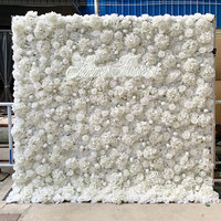 Toile de fond personnalisée 3D enroulable pour mur de fleurs artificielles en soie de chrysanthème jaune