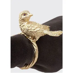 Portatovaglioli per uccelli in oro portatovaglioli in metallo per la decorazione della festa della cena dell'hotel di nozze fibbia per la decorazione di nozze fatta a mano
