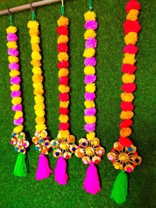 Vente en gros de cordes de fleurs de souci artificielles traditionnelles multicolores écologiques pour mur/porte suspendus Festival décoration de fête de mariage - Product Image 5