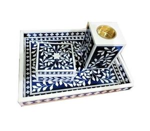 Artesanías de la mejor calidad, caja de bandeja con incrustaciones de perlas para madre, juego de quemador de incienso, fregona árabe Mubkhar, regalo religioso de Ramadán Dukhoon - Product Image 6