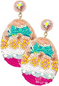 ต่างหูลูกปัดปักทำด้วยมือเครื่องประดับแฟชั่นสำหรับผู้หญิงและเด็กผู้หญิงเครื่องประดับงานปาร์ตี้หลากสีจากอินเดีย - Product Image 4