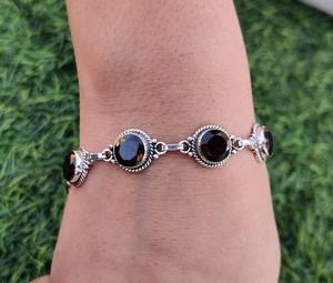 Pulsera de tenis de Plata de Ley 925 para mujer, piedra preciosa de cuarzo ahumado, joyería hecha a mano de moda chapada en rodio - Product Image 3