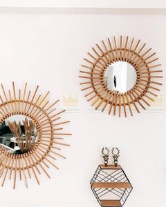Miroir mural en rotin au design personnalisable pour la décoration intérieure dans la chambre des enfants Meilleure vente - Product Image 4