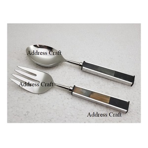 Super Quality Stainless Steel 304 Steel <b>Salad</b> <b>Tools</b> Custom Vintage Style <b>Salad</b> Spoon Fork Set Kitchen <b>Tool</b> Hot Selling Spoon Set - Product Image 4