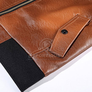 Dernier style, vente en gros, veste en cuir pour homme, écologique, respirante, coupe-vent, imperméable, col montant, devant, hiver, pour vente en ligne - Product Image 6