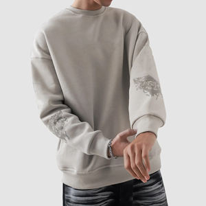 Sudadera de Lujo con Diseño Personalizado 2026, Sudadera con Cuello Redondo y Puños a Rayas, 100% Algodón Jersey, Sudadera Extra Grande de Felpa para Mujer - Product Image 1