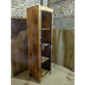 Gỗ rắn 4-<span class=keywords><strong>SHELF</strong></span> Kệ sách khung sắt chân một cửa đa nhiệm hiển thị Kệ truyền thống xách tay mới đồ nội thất phòng khách - Product Image 3