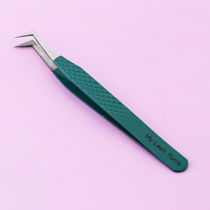 Pinzas de pestañas de 45 grados de acero inoxidable de Venta caliente para volumen pinzas de volumen de punta de bota delgada para extensiones de pestañas ligeras - Product Image 5